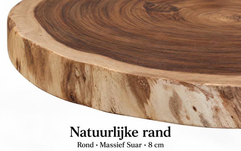 Ronde Suar boomstamtafel op maat